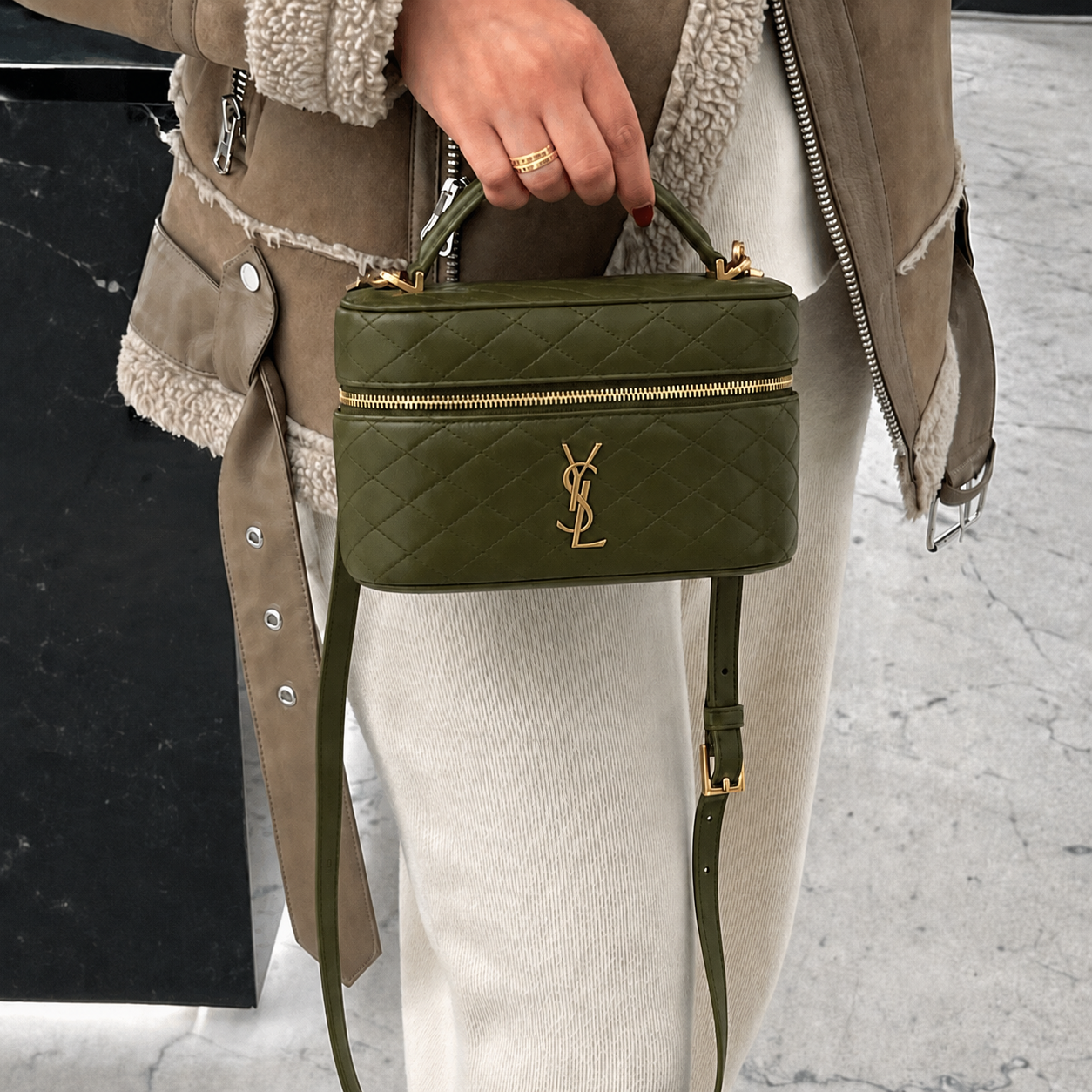 Luxury YSL Vanity Top-Handle Bag